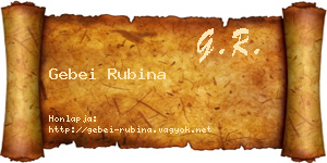 Gebei Rubina névjegykártya